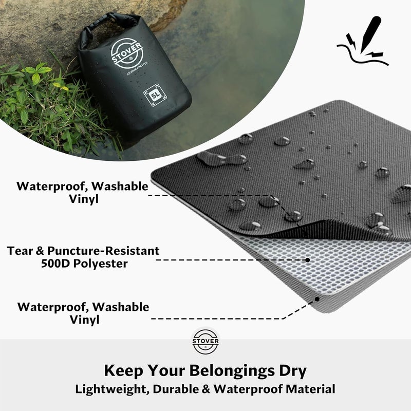STOVER 5/10/25/30/40/55L Waterproof Dry Bag- Roll-Top Backpack w/Phone Case- Kayaking, Hiking, Camping, Boating- Men/Women - Image 2